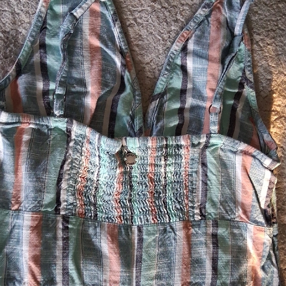 Roxy Striped Midi Dress in Green and Pink - Picture 6 of 6